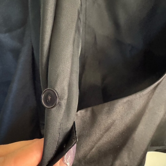 Vintage Spenser Jeremy Black Silk Wrap Top size 10 NWT - Picture 7 of 9